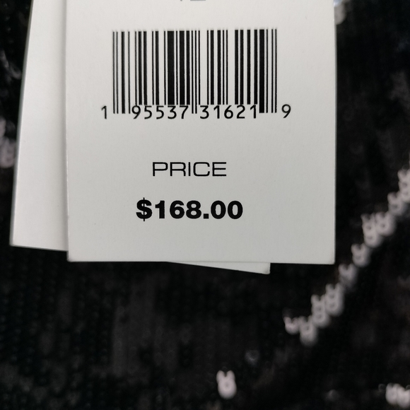 🆕 French Connection Whisper Sweetheart Sequin Fit & Flare Dress in Black - Picture 10 of 11